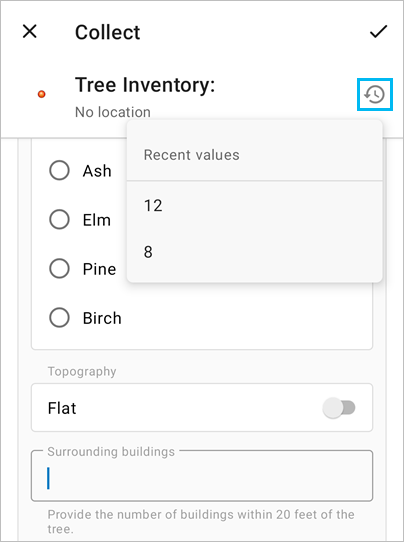 Recent values Recent values