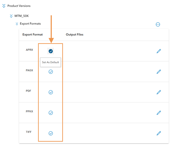 Export Formats list with APRX set as the default export format Export Formats list with APRX set as the default export format